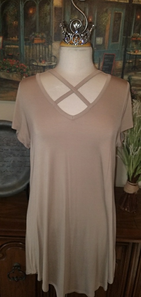 Criss Cross Tan Top